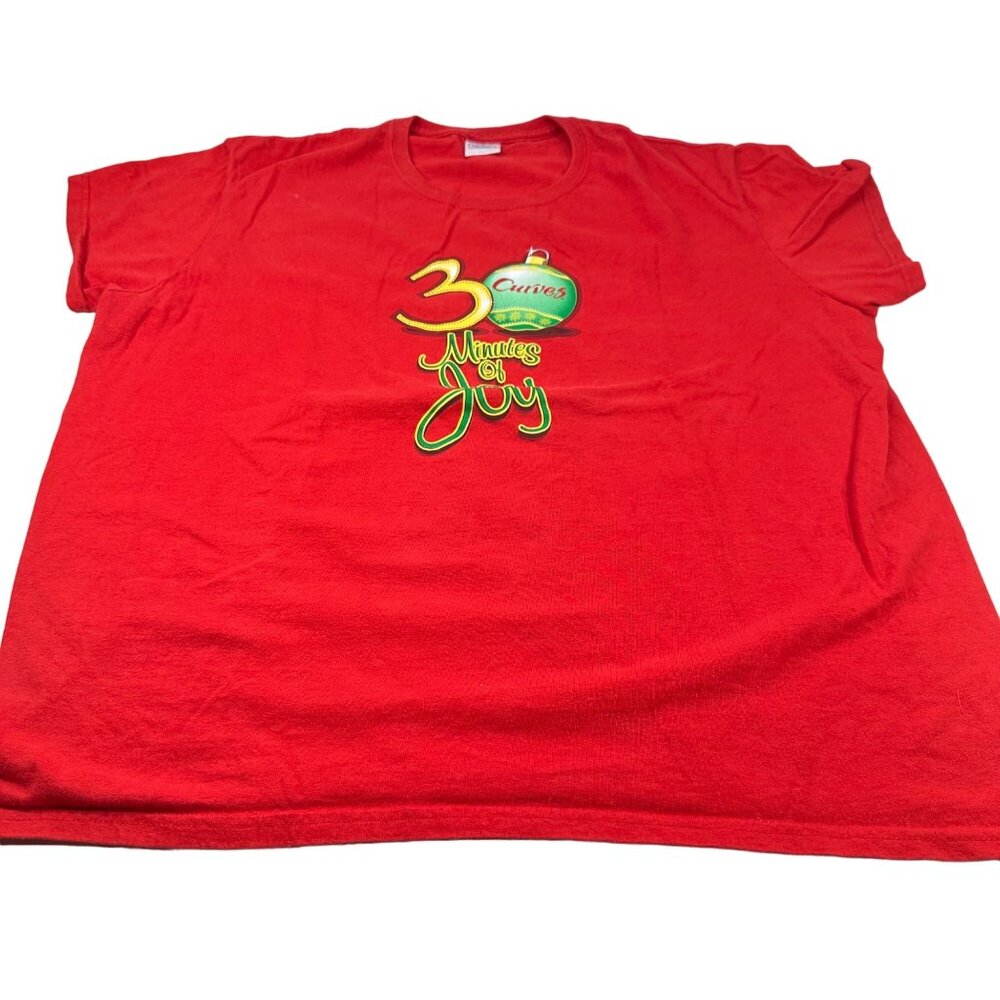 Gildan Women's Size 2XL T-Shirt 30 Minutes Of Joy Christmas Graphic Red Preowned